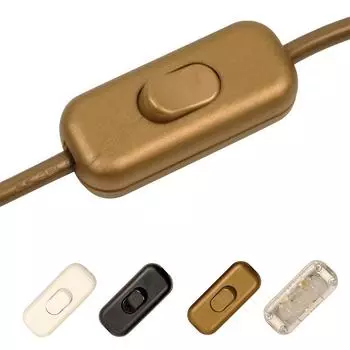 Встроенный шнур для выключателя для настольной лампы ВКЛ ВЫКЛ Пластик золотистый