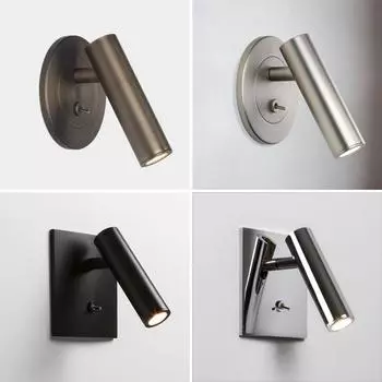 Встроенный светодиодный настенный светильник с выключателем, регулируемый светильник для чтения в изголовье кровати отеля, прикроватный светильник-точечный светильник AC100-220V Warm White (2700-3500K)