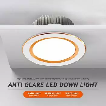 Встроенный светодиодный светильник Downlight 5730 SMD, встраиваемый потолочный светильник, регулируемые прожекторы 5 Вт, 7 Вт, 10 Вт, 12 Вт, 220 В/110 В, драйвер внутреннего освещения для дома 5W&Cold White белый