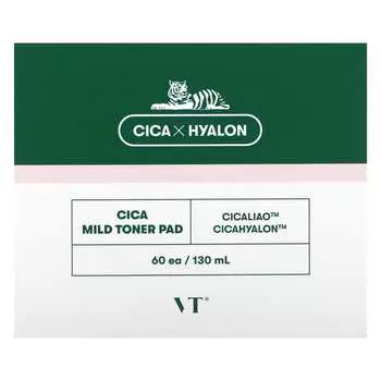 VT Cosmetics, Cica Mild Toner Pad, 60 sheets, 130ml