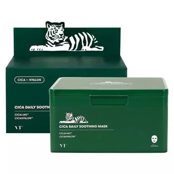 VT COSMETICS Daily Soothing Mask 350 г/30 шт, Увлажнение, Kbeauty, корейская косметика, пробник