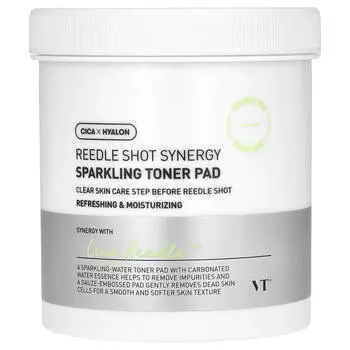 VT Cosmetics, Reedle Shot Synergy, Sparkling Toner Pads, 80 Pieces