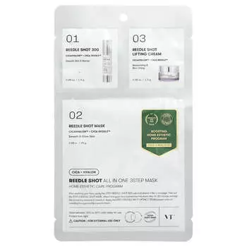 VT Cosmetics, Reedle Shot, универсальная 3-шаговая косметическая маска, 3 вида наборов