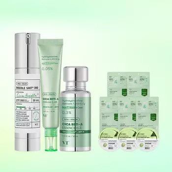 VT Riddle Shot 300 50 мл + Cica Reti-A Essence 0,3 30 мл + Cica Reti-A Cream 0,05 30 мл набор из 3 предметов