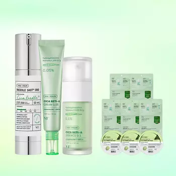 VT Riddle Shot 300 50 мл + Cica Reti-A Essence 0,1 30 мл + Cica Reti-A Cream 0,05 30 мл набор из 3 предметов
