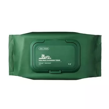 VTCOSMETICS Cica Mild Cleansing 4 типа салфеток 50 листов для чувствительной кожи Уход за кожей Средство для снятия макияжа Уход за порами Увлажнение (х 1)