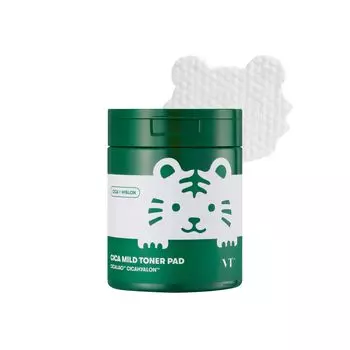 VTCOSMETICS Cica Mild Toner Pads 2 типа 60 шт. Увлажнение Чувствительная кожа Сухая кожа Уход за кожей Отшелушивающий уход Уход за порами Протирание лосьоном Выпуск