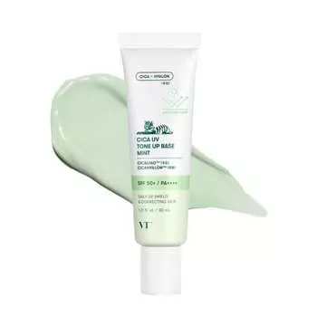 VTCOSMETICS Cica UV Tone Up Base 4 Types SPF50+/PA++++ Чувствительная кожа Сухая кожа Уход за кожей Основа под макияж УФ-уход Ruddy Transparency CICA (мятный)