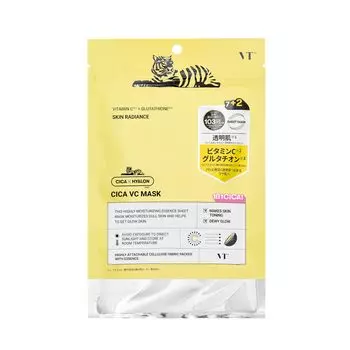 VTCOSMETICS VT CICA MASK 3 типа 9 шт. Уход за кожей тканевая маска Маска в упаковке Увлажнение Упругость Сухая кожа Корейская косметика (Маска ВК)