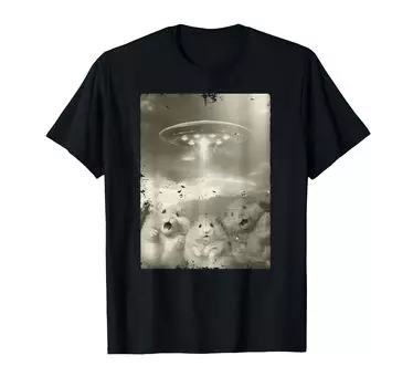 Вторжение инопланетян НЛО Забавное селфи хомяка - Футболка чёрный
