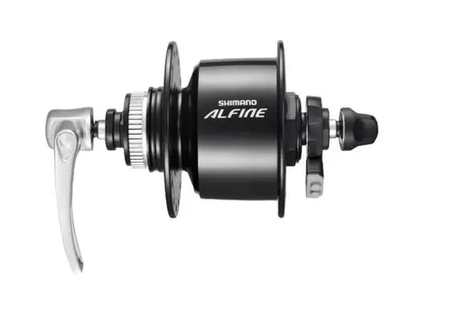 Втулка SHIMANO динамо 32H QR E2 Center Lock совместима с диском 1 мм черная EDHS501BL ALFINE DH-S501-L 6V-3.W OLD чёрный