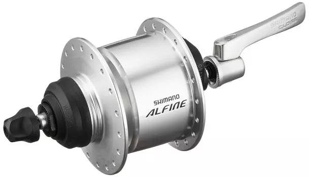 Втулка SHIMANO динамо 36H QR E2 Silver Center Lock Rotor совместима с EDHS501AS DH-S501 6V-3.0W OLD100mm серебряный