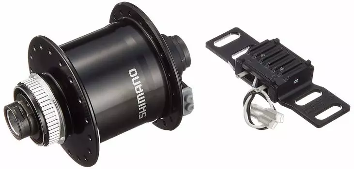 Втулка SHIMANO динамо черная 36H 12 ммE через E2 центральный замок ротор совместим с EDHUR7053DAGL DH-UR705 6V-3.0W OLD100 мм