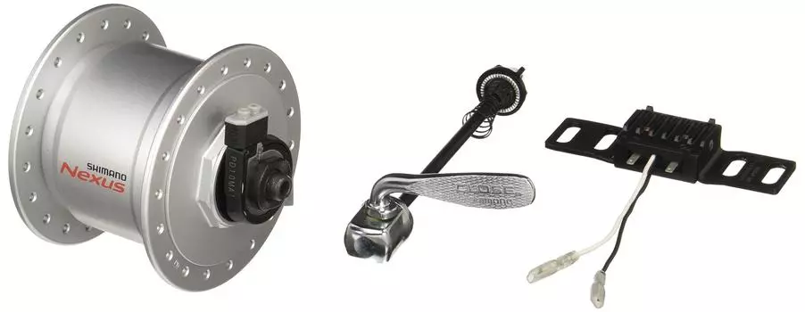 Втулка SHIMANO динамо DH-C3000 серебристая 36H QR E2 6V-3.0W OLD:100 мм EDHC30003NQAASG 0