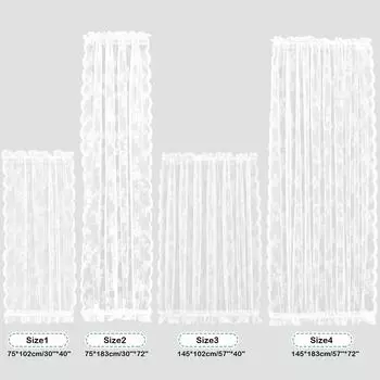 Вуаль Прозрачные дверные занавески Прозрачные цветочные французские дверные занавески Полупрозрачные оконные шторы Ярусные короткие шторы Панели Карман для штанги 1 Panel