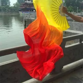 Вуали для танца живота из искусственного шелка ручной работы - длинные бамбуковые вуали в 6 потрясающих цветах для танцевальных выступлений Right Hand красный