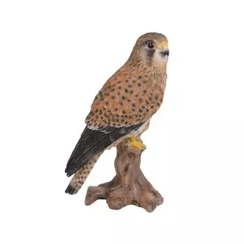 Вубия Пустельга, сидящая на пне x x см Кукольная фигурка Украшение Животное Садовое украшение Птица H14138 12.5 9.2 21.5