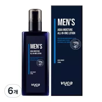 Vuka Men s Aqua Moisture All-in-One Lotion Aqua Woody Fragrance, 250ml, 6 pcs.
