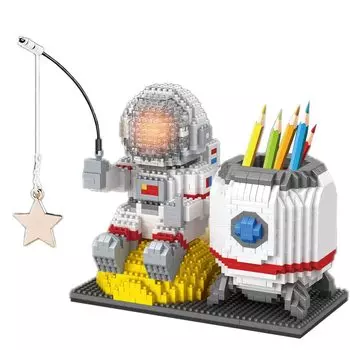 Vukayo Mini Blocks Astronaut Bristol Block LED Lighting Kit 1588 PCS Building Blocks Sensory Toys Детский подарок на день рождения Возраст YHYJM-01 6+ (С)