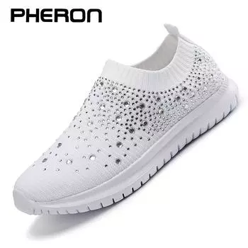 Вулканизированная обувь Кроссовки женские Кроссовки вязаные Кроссовки женские Кроссовки-носки Sparkly Crystal Zapatillas Mujer Casual 6