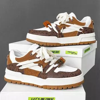 Vulcanized Sneakers Men Street Style Shoes Sneakers For Men Good Quality 2024 Platform Men s Shoes Casual Sneakers British Style 39 чёрный