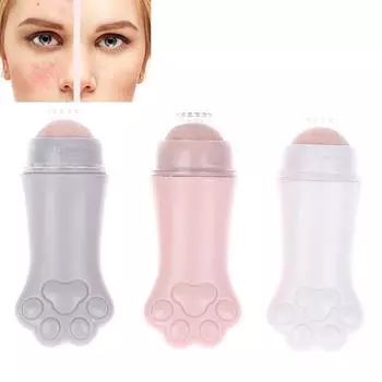 Вулканический камень с кошачьим когтем, впитывающий масло, ролик для удаления масла, палочка для контроля масла, уход за кожей белый