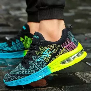 Вулканизированные мужские сетчатые дышащие кроссовки, летние повседневные туфли на плоской подошве, мужские удобные кроссовки Tenis Masculino на шнуровке для пар 35 зелёный