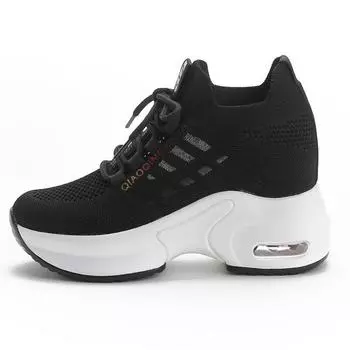 Вулканизированные винтажные туфли на высоком каблуке на танкетке, Zapatos De Mujer, женские повседневные прогулочные кроссовки для девочек, женские кроссовки 38 белый