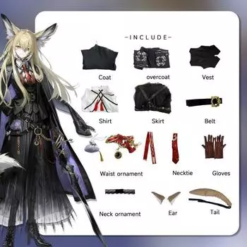 Vulpisfoglia Arknights Cosplay Costumes Role Play Halloween Performance Stage XS