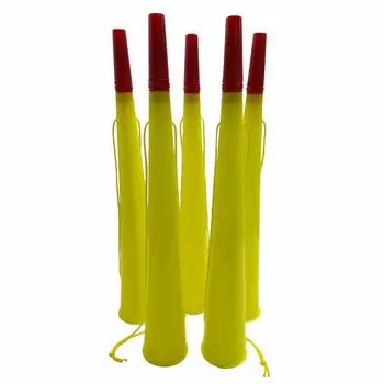 Vuvuzela Bugle Футбольные товары для поддержки просмотра спортивных мероприятий Мегафон Цветной набор из 2 или 5 предметов 5 предметов [РАЗМЕР Selekaji] (Желтый комплект, 36,3 см)