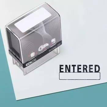 Введенный самоклеящийся резиновый штамп с красными чернилами Офисный штамп Custom Colop Stamper 14 mm x 38 mm OR 9/16 X 1 1/2 Inches красный