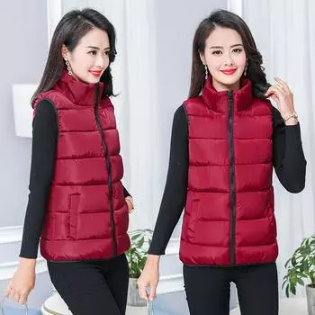 Вы можете носить 90 кг большой размер пуховый хлопковый жилет женский зимний жилет утолщенный короткий терможилет жилет жилет жилет жилет XL