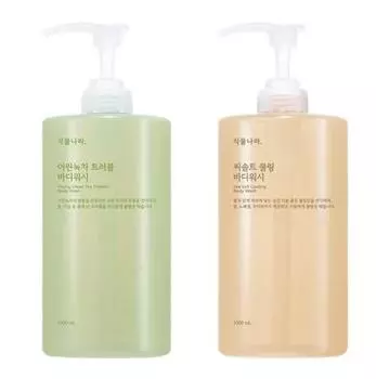 Выберите 1 из 2 видов геля для душа Plant Nara большой емкости 1000 мл Sea Salt Cooling Body Wash 1000mL