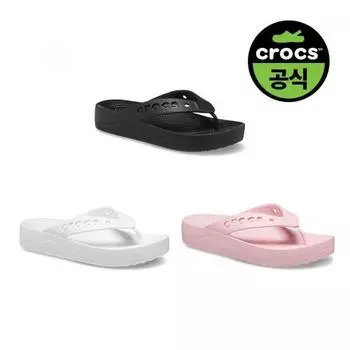 Выберите 1 из 3 типов официальных женских пляжных кроссовок CrocS Platform Flip 02)WHITE(Z100)/W8(250)