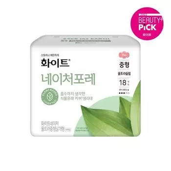 Выберите 1 из 3 видов белых гигиенических прокладок Nature Foret (средний / большой / лайнер),Корейские женские товары