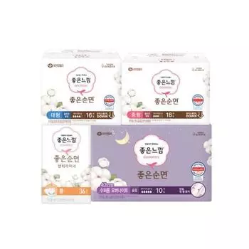 Выберите 1 из 4 приятных на ощупь хлопковых гигиенических прокладок (средний / большой / супер длинный / лайнер) Good pure cotton liner long 36