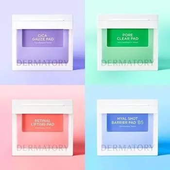 Выберите 1 из 4 типов квадратных подушечек Dermatory (Cica/Pore/Hyalshot/Retinal) (Sebum removal) 70 pore pads