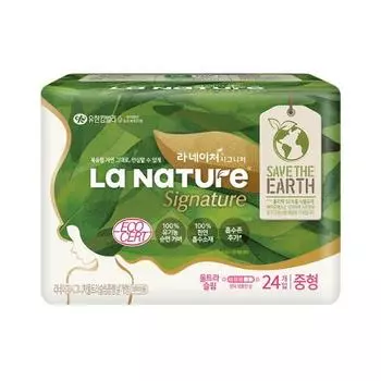Выберите 1 из 4 видов гигиенических прокладок La Nature Signature Nature Bag (супер длинный/тонкий средний/тонкий коврик/шерсть день ночь),Корейские женские товары La Nature Super Long 10P