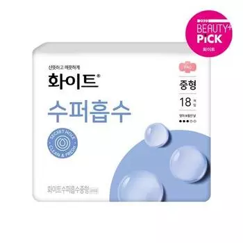 Выберите 1 из 5 видов белых супервпитывающих гигиенических прокладок (средний / большой / очень длинный / на ночь),Корейские женские товары Super absorption large size 16P