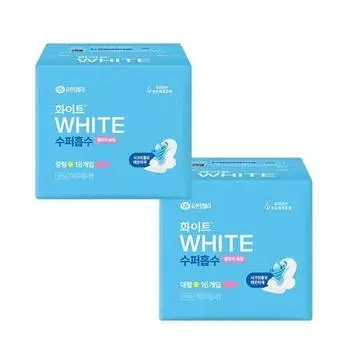 Выберите 1 из 9 видов белых супервпитывающих гигиенических прокладок (средняя/большая вместимость, ночной, супердлинный Dream Fit/Dream Guard, план сна с маской) White Super Absorbent Medium 18P