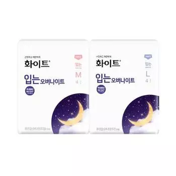 Выберите 2 типа белых ночевок (М/Л 4П),Корейские женские товары White wearing overnight M 4P