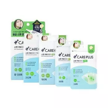 Выберите 5 видов успокаивающих пластырей CARE+ Spot Cover Patch [24 листа/96 листов/126 листов (+5г мази)/180 листов/252 листа] [Small capacity] 24 sheets