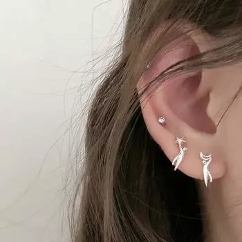 Выберите мультяшные серьги со звездами и луной, индивидуальные асимметричные серьги, женские серьги AB, простые серьги со звездами и луной