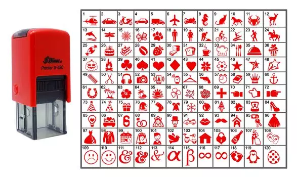 Выберите свою персонализированную иконку Резиновый штамп Самокрасящий БЛЕСТЯЩИЙ мини-штамп 20 мм - красный 1 красный