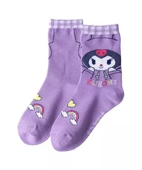 Выбираемые короткие 1 Cinnamoroll Hello My Kuromi 15 см 16 см 17 см 18 см 19 см 20 см Kuromi Purple [Sanrio] Носки, Носки, Детские, Типы, Детская длина,