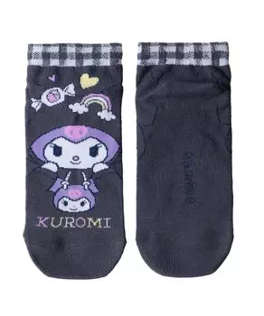 Выбираемые пары для родителей и короткие 1 Cinnamoroll Hello Kitty My Melody Kikirara Kuromi Goods 23 см 24 см 25 см Kuromi 1 черные носки [Sanrio],
