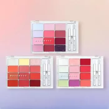 Выбор! Идеально подходит для меня Lip Spectrum 12-шариковая палетка для губ Wake Make Soft Coloring Lip Palette 12 г, 1 шт., Лаймовый тропический светящийся