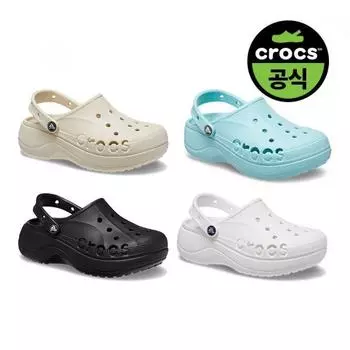Выбрать 1 из 4 официальных женских пляжных сабо Crocs на платформе 02)PURE WATER(Z4SS)/W6(230)