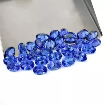 Выдающийся чистый натуральный ограненный драгоценный камень AA танзанит, свободная партия для изготовления ювелирных изделий. 6x4 MM Size 5 Pcs Tz