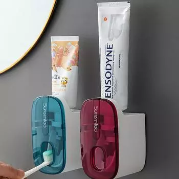 Выдавливатель для зубной пасты без удара, автоматическая бытовая настенная выдавливатель для зубной пасты, ленивый артефакт, туалетная полка синий